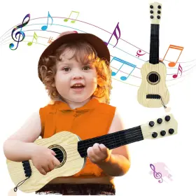 Blvochnnt Bw7y2 Kids Toy Guitar 6 String 17 Inch Mini Baby With Brown