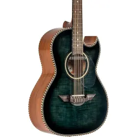 H. Jimenez Lbq1ebf H. Lbq1e El Estandar Flame Maple Top A/e Bajo Quinto Transparent Black
