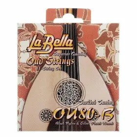 La Bella Ou80b Silver-black Nylon Turkish 11-string Oud Strings 22-42