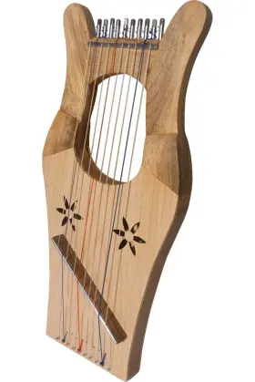 Mid-east 844731058721 Mini Kinnor King Davids Harp Lyre - Light Walnut And Ash