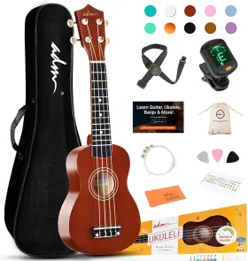 Nobrand 895113511730 Hawaiian Ukulele Kit For Beginners With Bag Strap Tuner Lessons 21 Inch