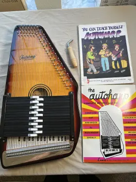 Oscar Schmidt Os-15b Vintage Autoharp With Case Tools Music And Instructions