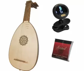 LT7DWSN-RBSLTDC-ST-8 ROOSEBECK Deluxe Lute Bag Set Tuner