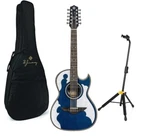H Jimenez Bajo Quinto Transparent Blue El Patron Acoustic/electric +bag & +stand. Fixed Price $929.00.