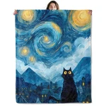 Someklly Black Cat Throw Blanket Soft Cozy Lightweight Flannel Blankets With .... Fixed Price $39.53.