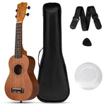 21" Soprano Mahogany Wooden Ukelele Set With Gig Bag, Pick, Adjustable Strap. Fixed Price $39.99.