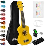 Tiger Soprano Ukulele Beginners Pack - Tuner, Strap, Bag, Pick, Strings Yellow. Fixed Price $40.56.