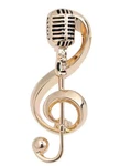 Vintage Style Treble Clef Microphone Brooch Musician Pin Gold Tone Jewelry Gift. Fixed Price $14.07.