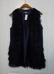 Nwt $158 Anthropologie Eva Franco Women's Fringe Vest Navy Blue Boho Chic S M. Fixed Price $84.77.