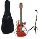 H Jimenez Bajo Quinto El Patron Acoustic/electric Transparent Red +bag+freestand. Fixed Price $929.00.