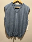 Franco Pouti Vest Men S Xl Denim Blue Merino Wool Knitted Sweater Italy Made. Fixed Price $25.00.